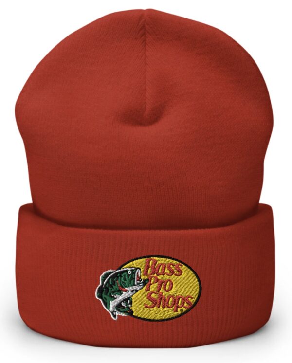 Bass Pro Shops Cuffed Beanie Hat Embroidery Red