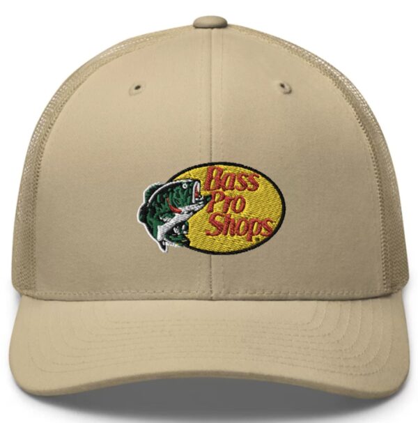 Bass Pro Shops Trucker Hat Embroidery Khaki