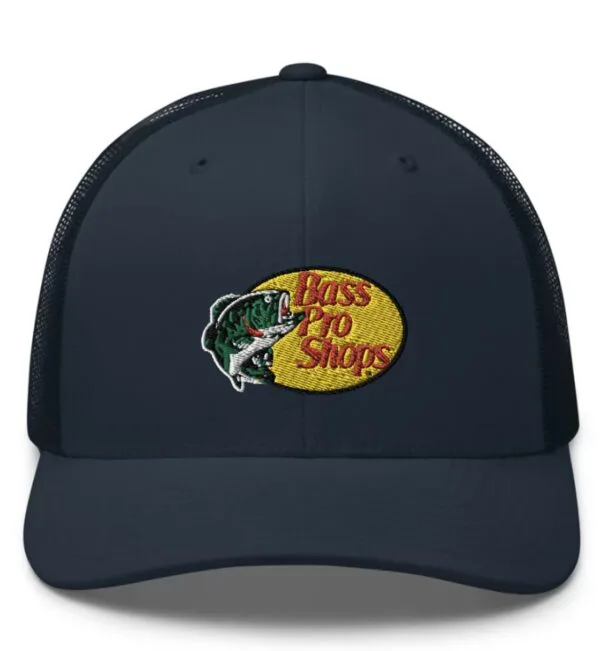 Bass Pro Shops Trucker Hat Embroidery Navy