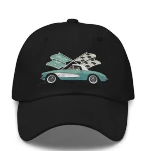 Corvette C1 Aqua Antique Classic Car owner gift Dad hat