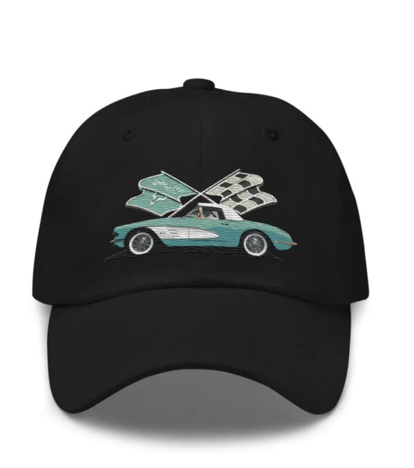 Corvette C1 Aqua Antique Classic Car owner gift Dad hat