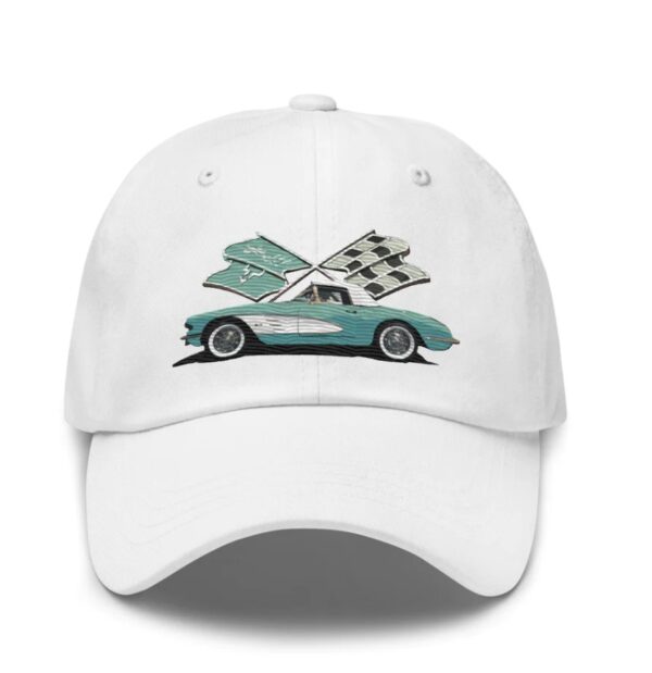 Corvette C1 Aqua Antique Classic Car owner gift Dad hats