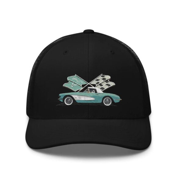 Corvette C1 Aqua Antique Classic Car owner gift Hat Embroidery