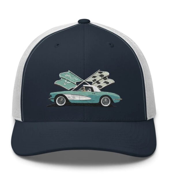 Corvette C1 Aqua Antique Classic Car owner gift Hat Embroiderys