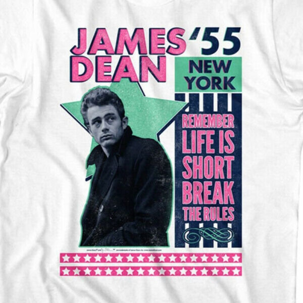 JAMES DEAN Shirt Remember Life is Short Quote Graphic Tees