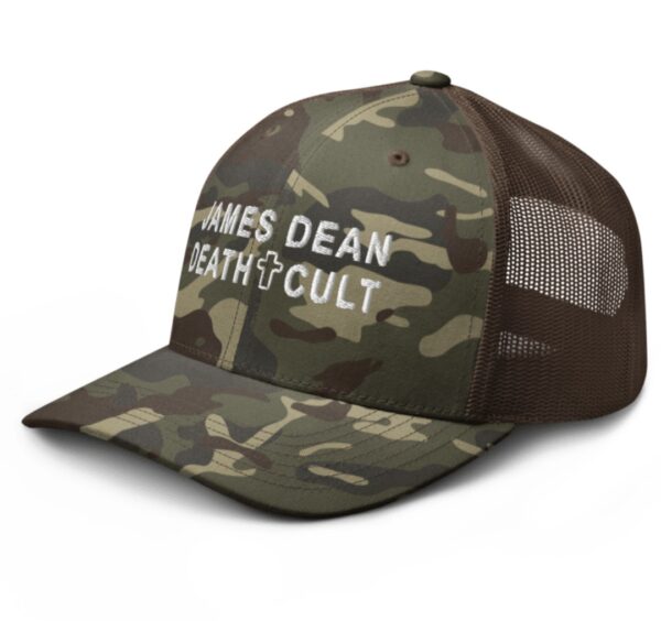 James Dean Death Cult Camo Brown Trucker Hat Embroidered