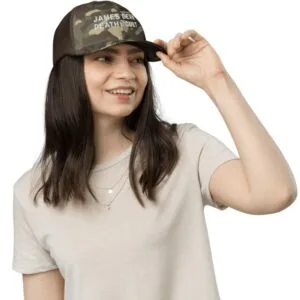 James Dean Death Cult Camo Brown Trucker Hat Embroidered women