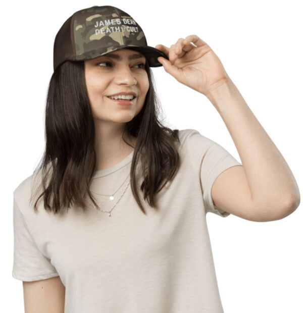 James Dean Death Cult Camo Brown Trucker Hat Embroidered women