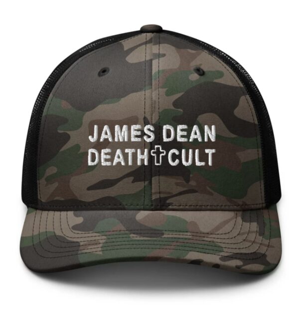 James Dean Death Cult Camouflage Trucker Hat Embroidered Black