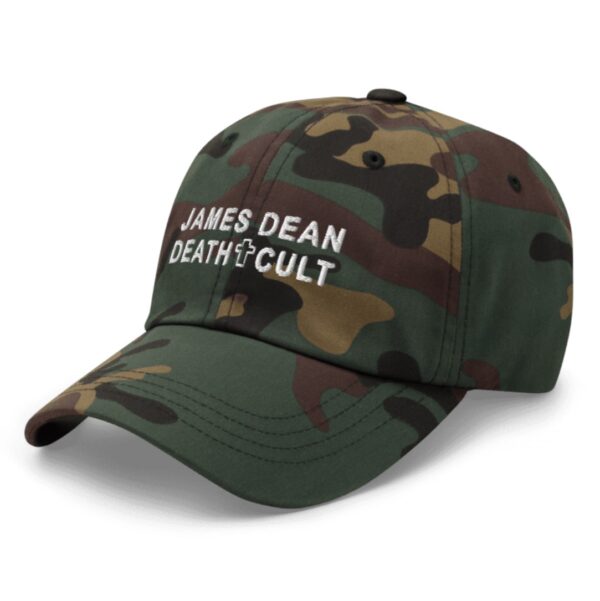 James Dean Death Cult Classic Dad Hat Green Camo Embroidered left