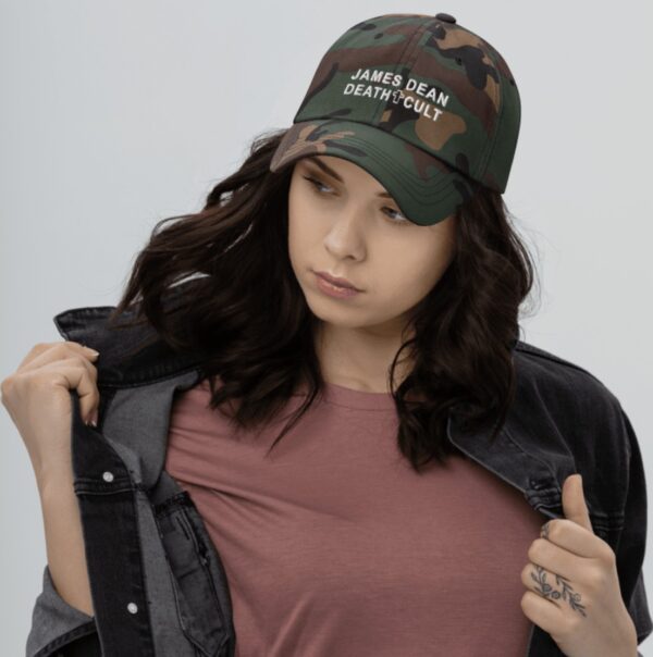 James Dean Death Cult Classic Dad Hat Green Camo Embroidered unisex