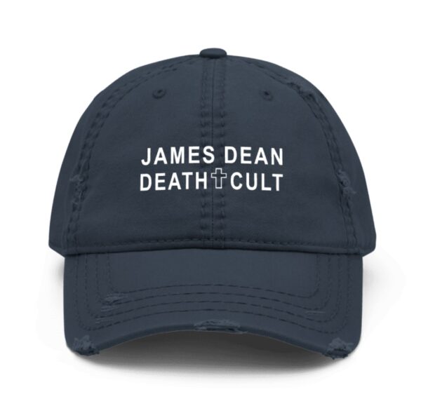 James Dean Death Cult Distressed Dad Hat Navy Embroidered