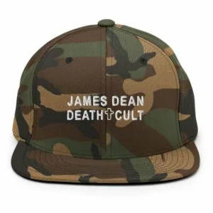 James Dean Death Cult Snapback Hat Embroidered Green Camo