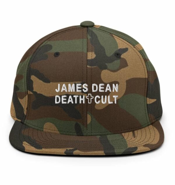 James Dean Death Cult Snapback Hat Embroidered Green Camo