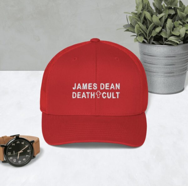 James Dean Death Cult Trucker Hat Red Embroidered