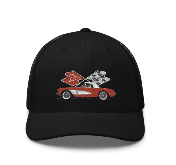 Red Corvette C1 Antique Classic Car owner gift Trucker Cap snapback hat