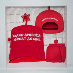 Trump MAGA Red Christmas Hats Embroidery