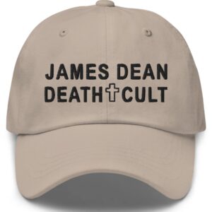 James Dean Death Cult Dad Hat Text Black Stone