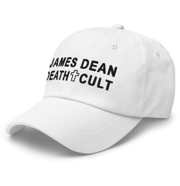 James Dean Death Cult Dad Hat Text Black White