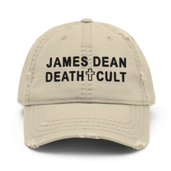 James Dean Death Cult Distressed Dad Hat Text Black