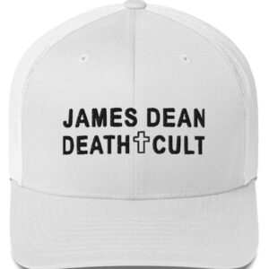 James Dean Death Cult Retro Trucker Hat Text Black