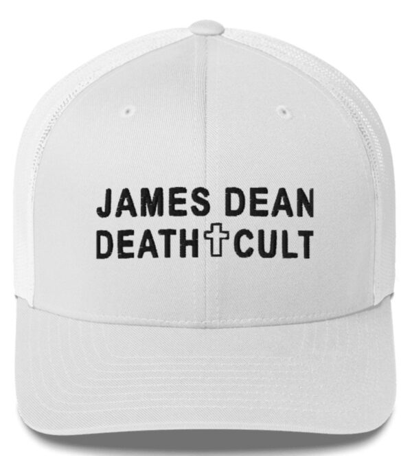 James Dean Death Cult Retro Trucker Hat Text Black