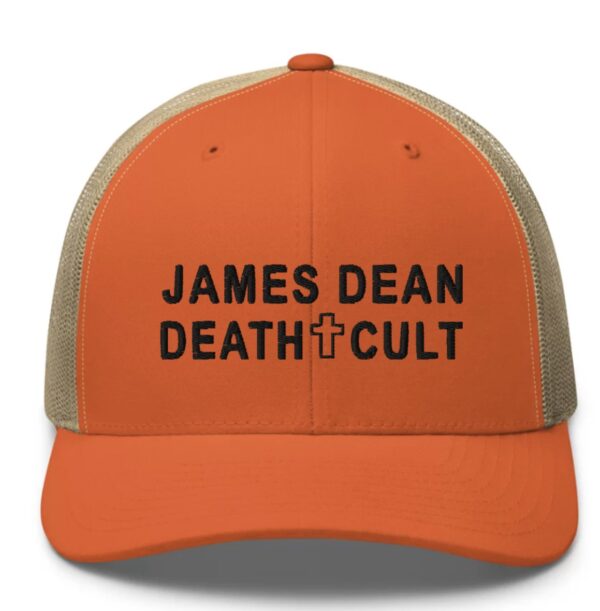 James Dean Death Cult Retro Trucker Hat Text Black