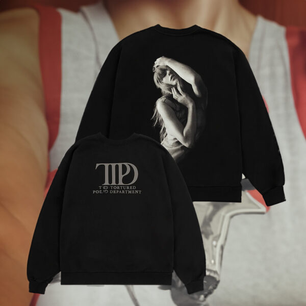 Taylor Swift 2024 The Tortured Poets Department Black Crewneck