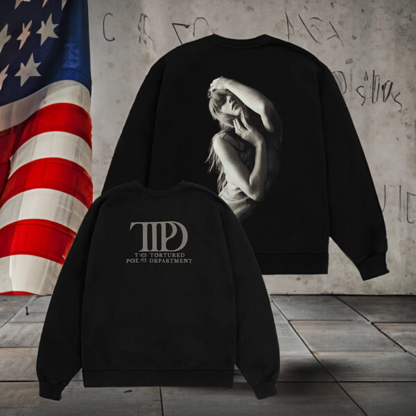 Taylor Swift The Tortured Poets Department Black Crewneck