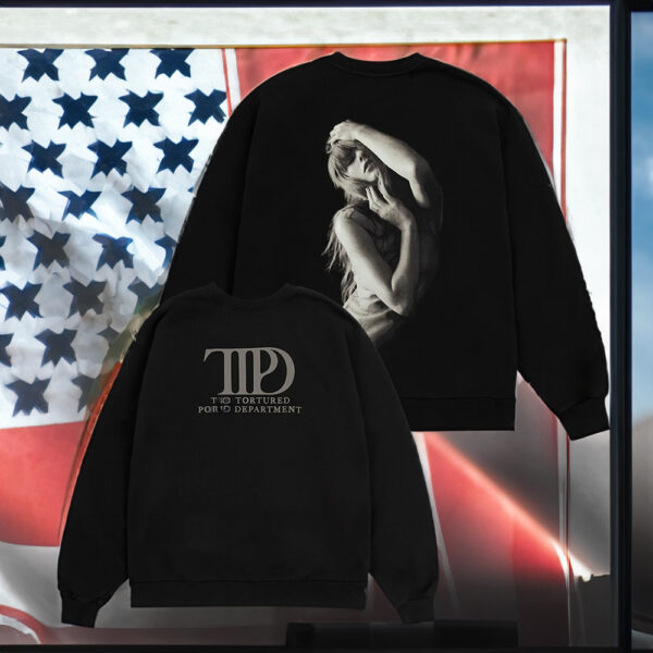 Taylor Swift The Tortured Poets Department Black Crewnecks